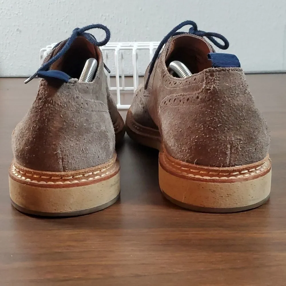 J &‎ M 1850 Pearce 27-1957 Gray & Blue Suede Wingtip Brogues Oxfords Size 11½